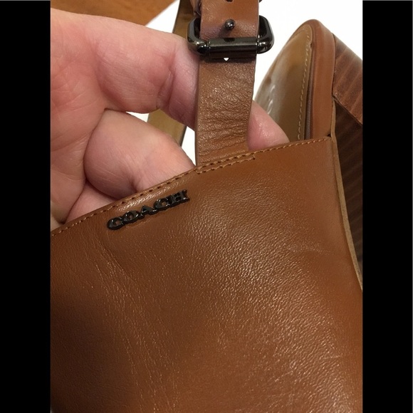 NWT Coach | Brown Brady Open Toe Sling Mule Heels - Picture 13 of 15